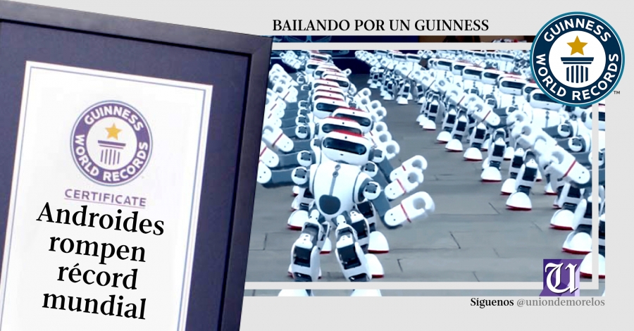 Androides rompen récord mundial Guinness de baile robot