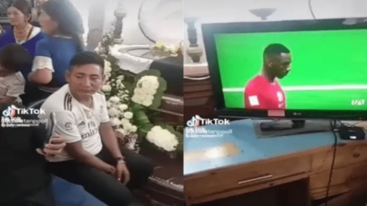 ¡En pleno velorio! Se pusieron a ver un partido del Mundial Qatar 2022