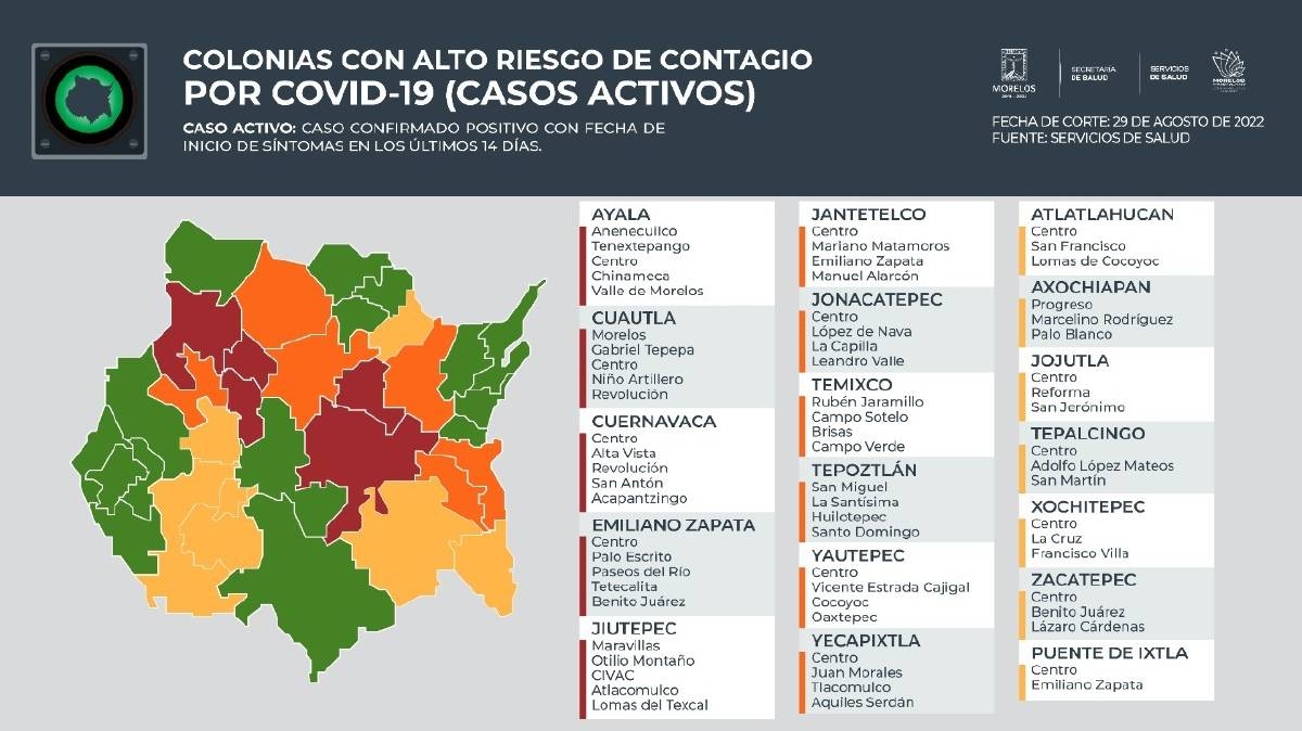 Siguen bajando los municipios con alto riesgo de contagio de covid