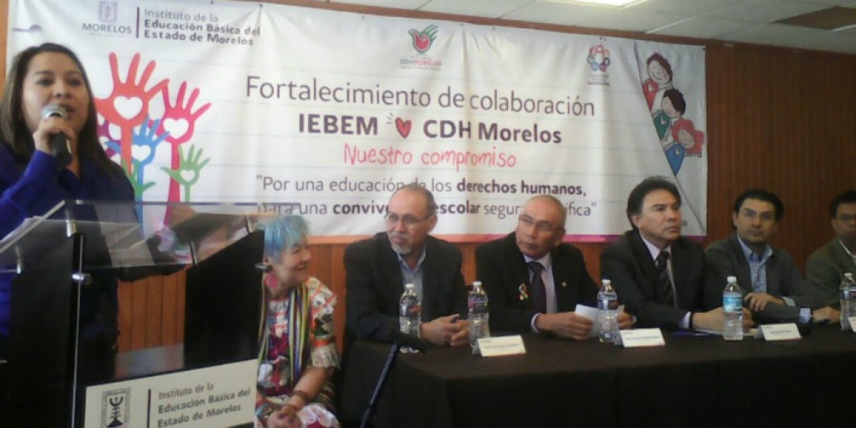 Firman IEBEM y CDHM convenio de colaboración para capacitación de 20 mil docentes