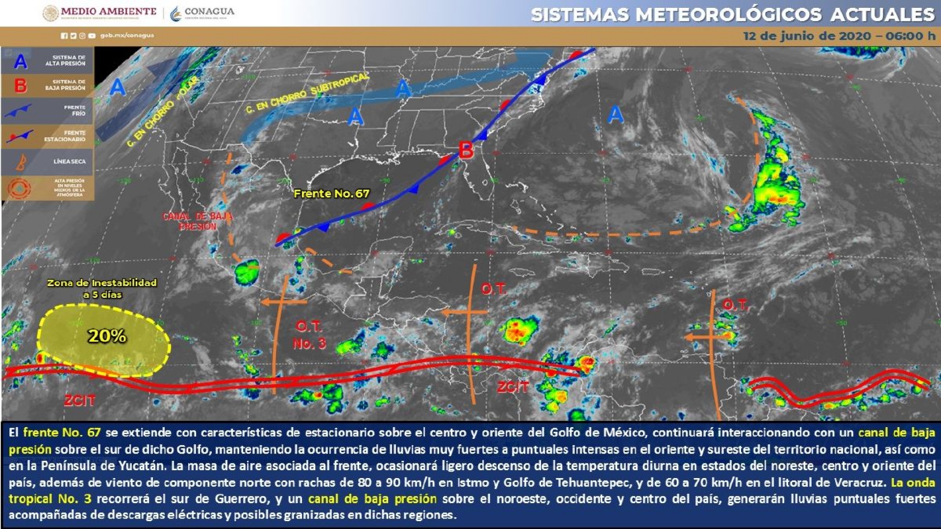 Prevén bajo potencial de lluvia durante el fin de semana