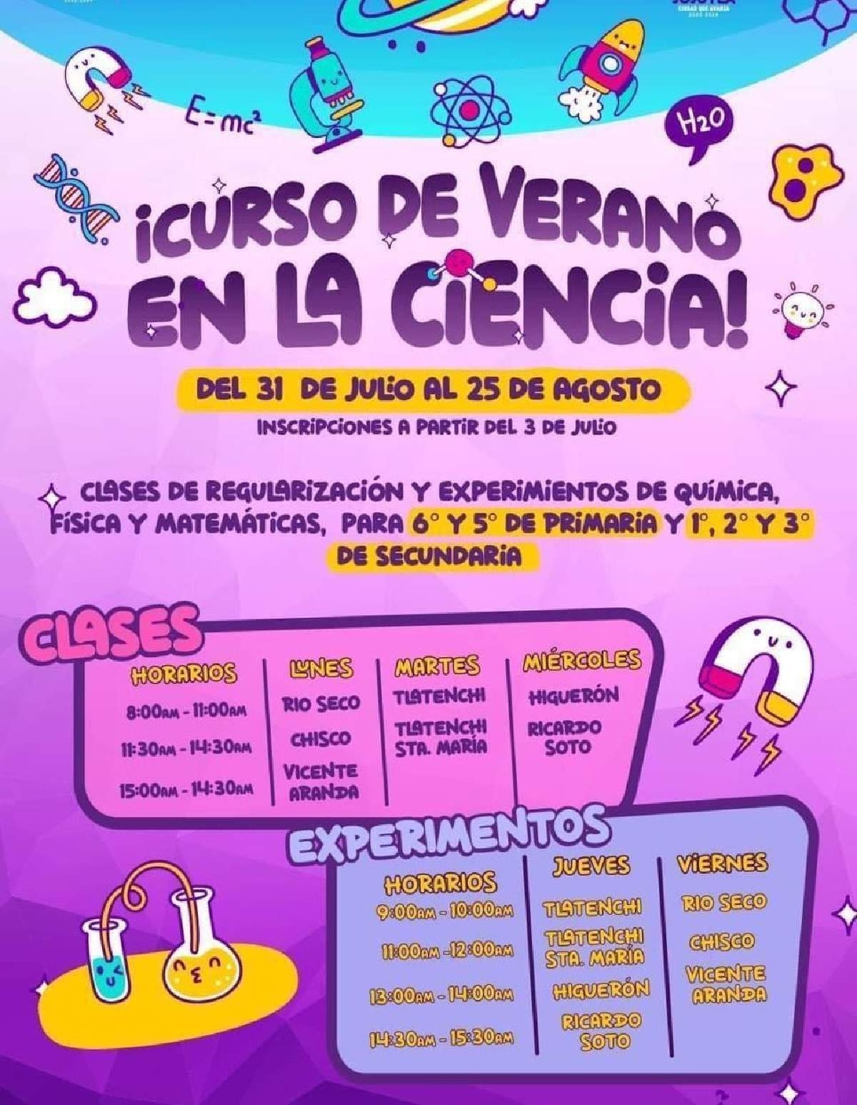 Ofertan cursos de verano en Jojutla