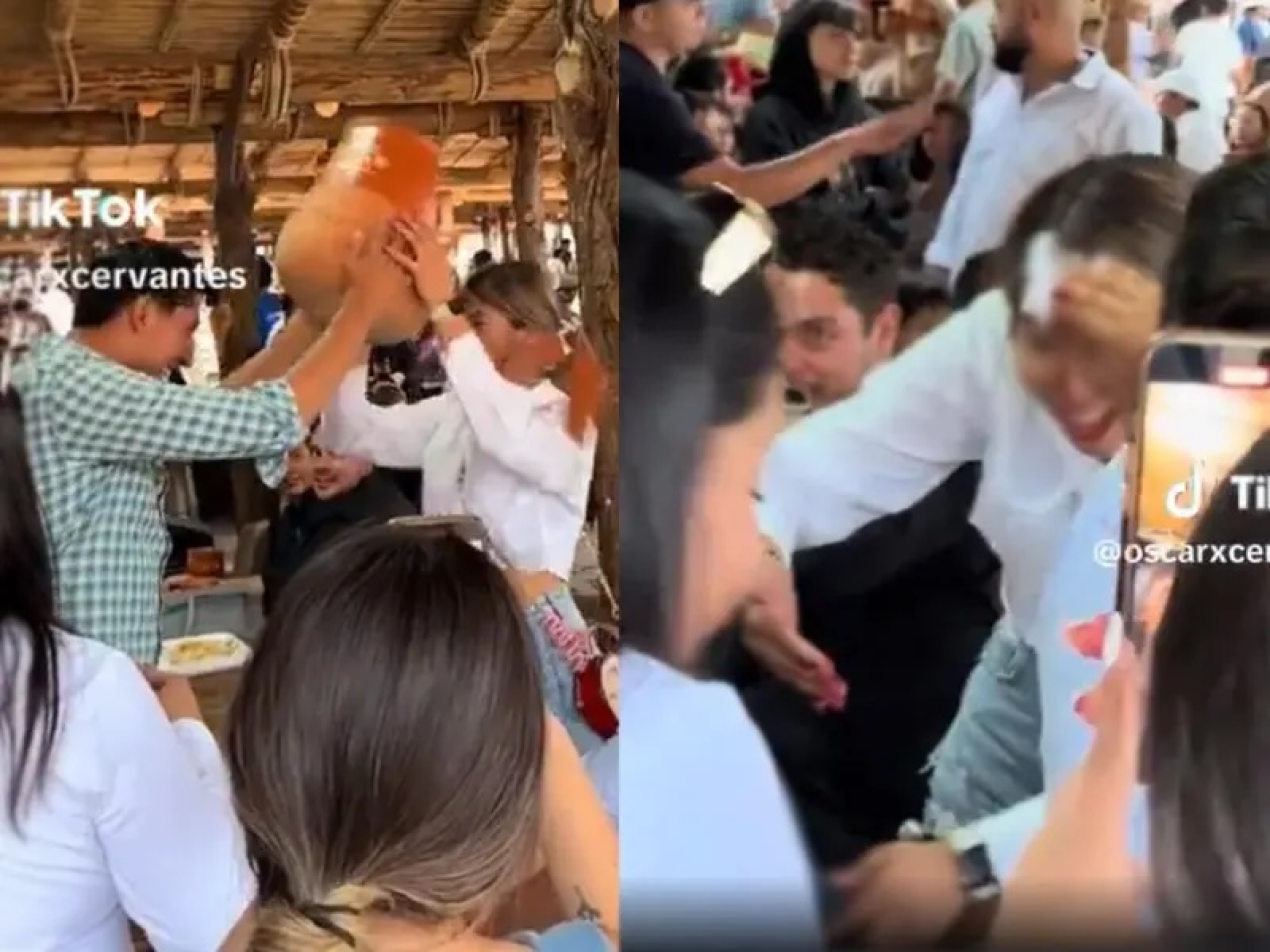 ¡Ni una más! Joven intenta romper ‘cantarito’ con la cabeza: se descalabra