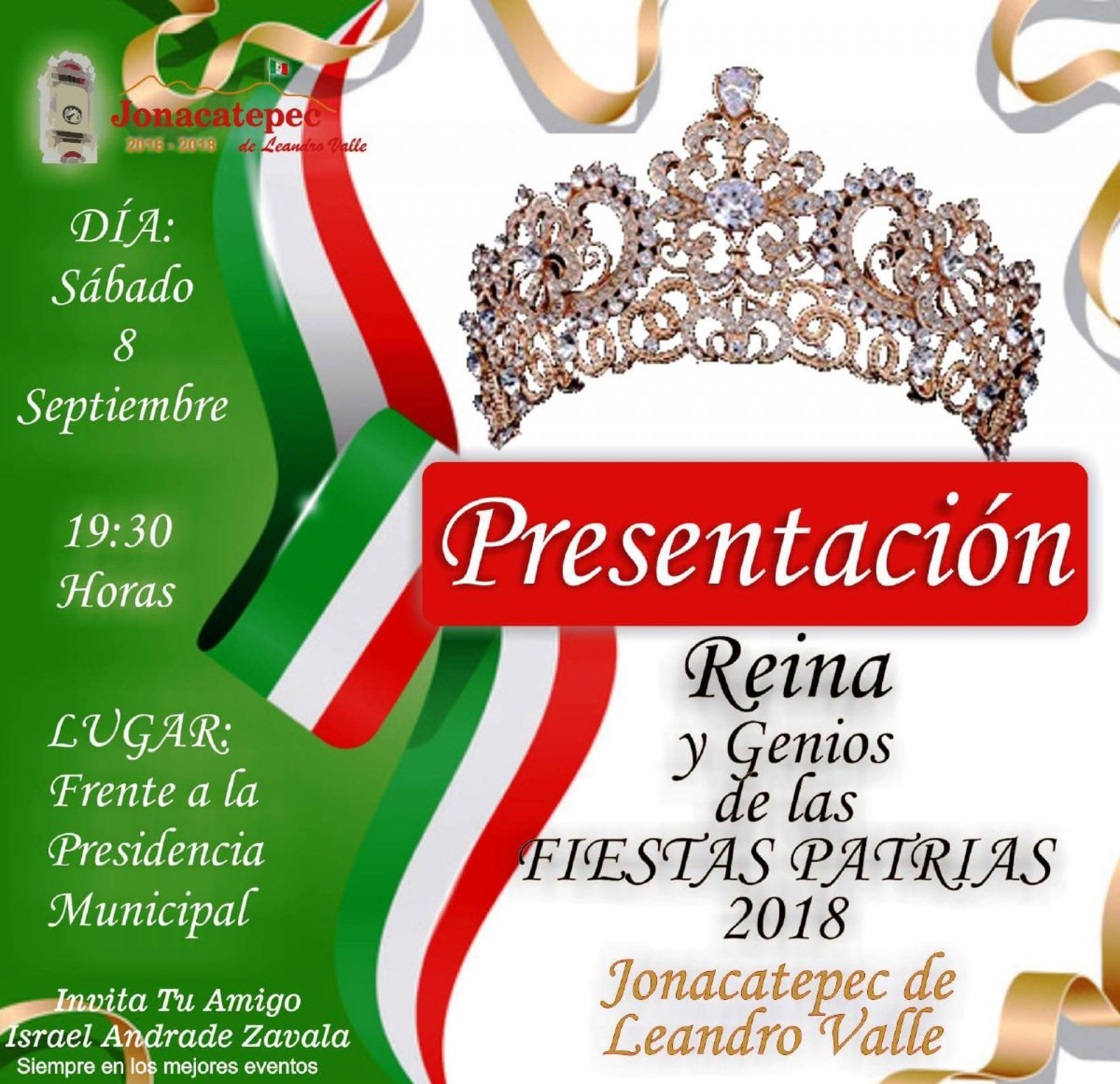Anuncian presentación de la reina y genios de las fiestas patrias de Jonacatepec