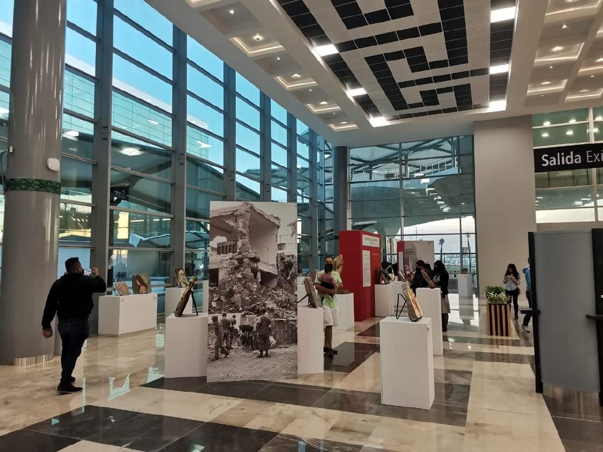 Exponen “Las Piedras de la Esperanza - 19S Jojutla” en el AIFA