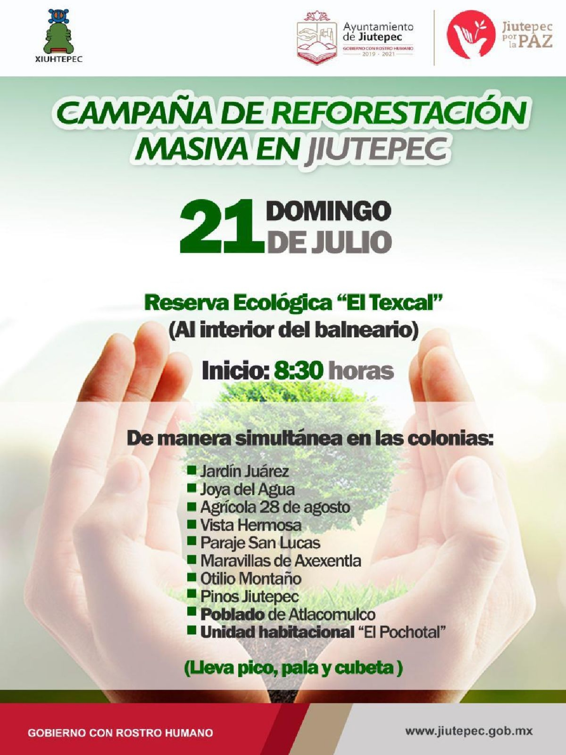 Invita Gobierno de Jiutepec a campaña masiva de reforestación