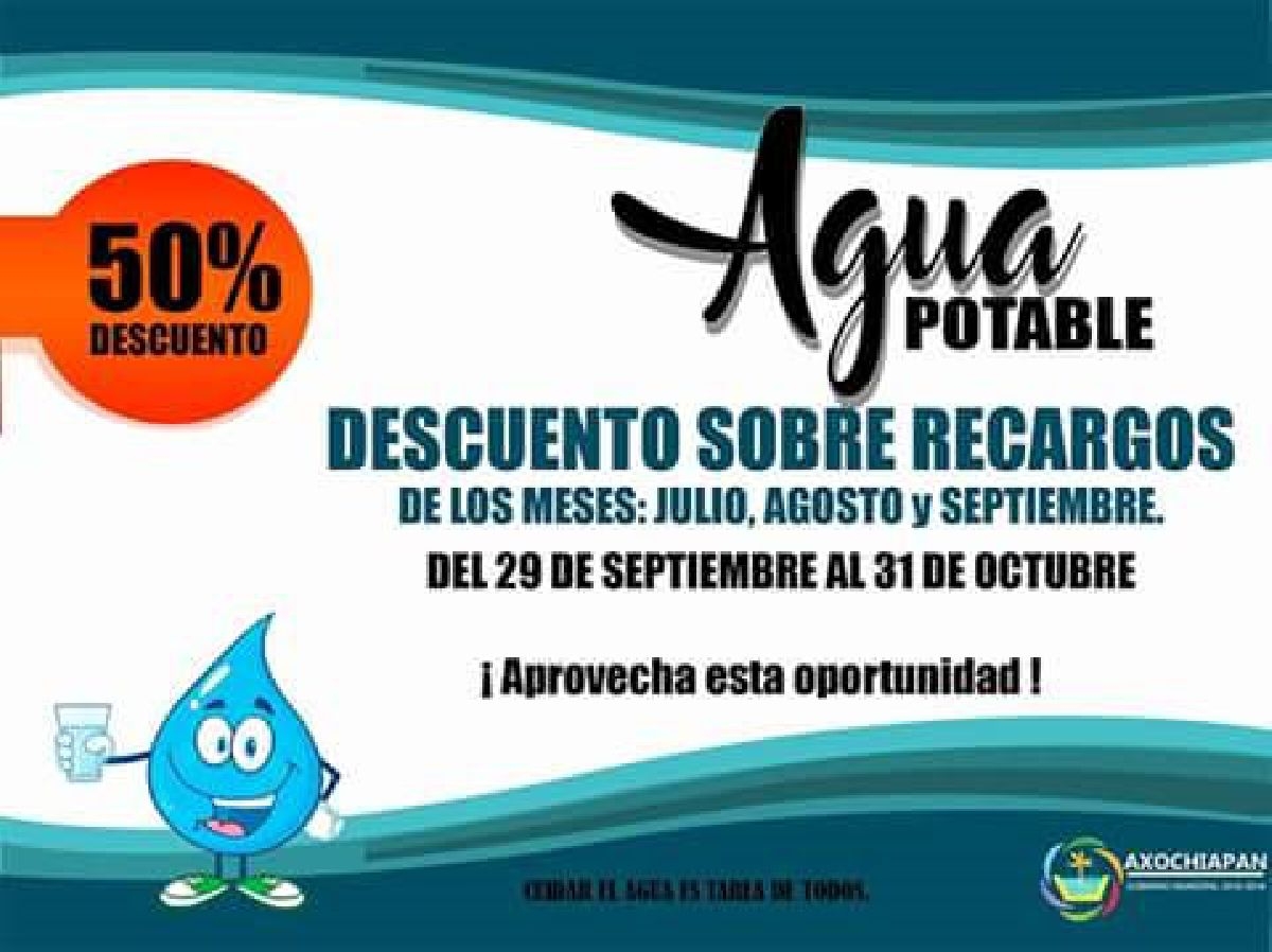 Lanzan campaña de descuentos en el pago de agua potable de Axochiapan