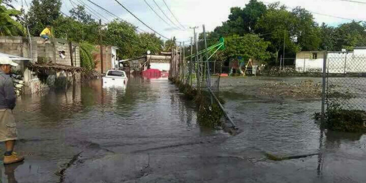 Se registró inundación de calles en Tepalcingo