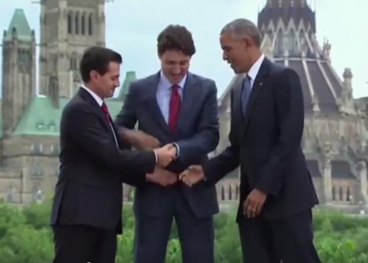 El "incómodo" momento entre Trudeau, Obama y EPN