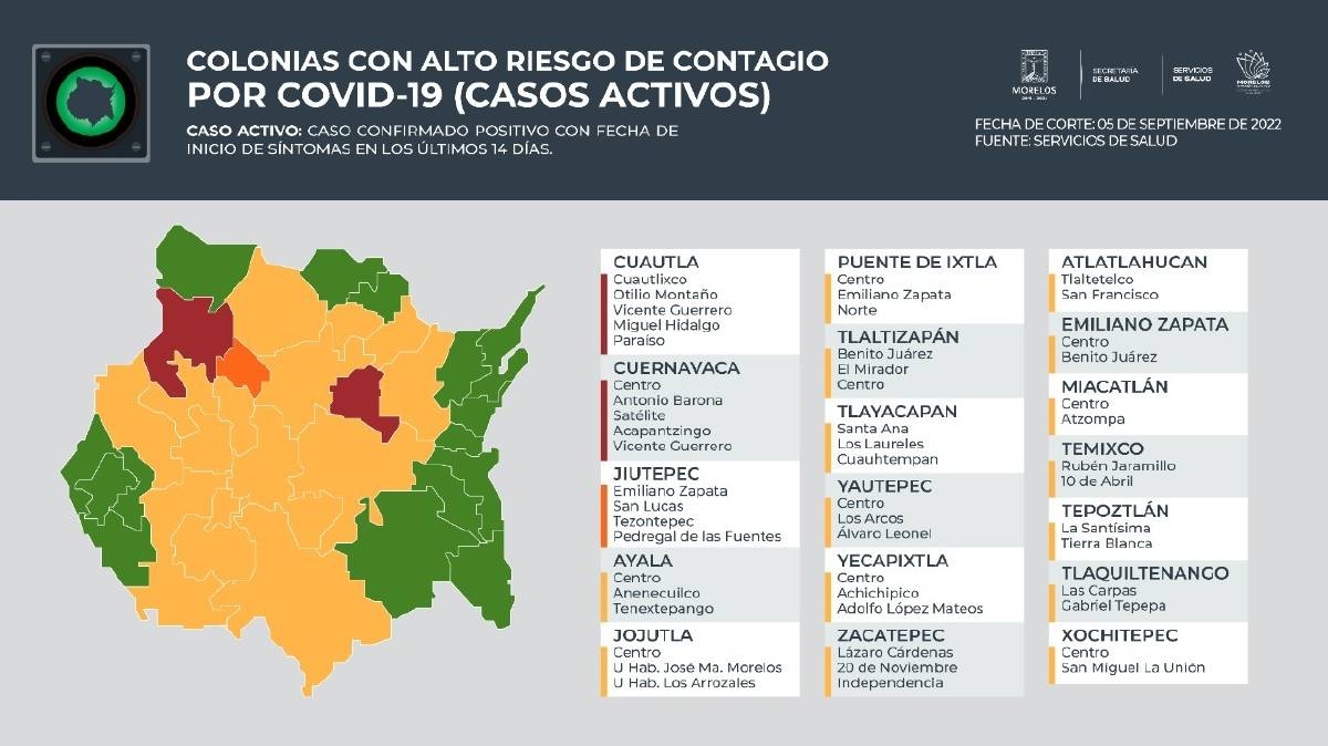 Seis municipios del surponiente tienen colonias con alto riesgo de contagio de covid