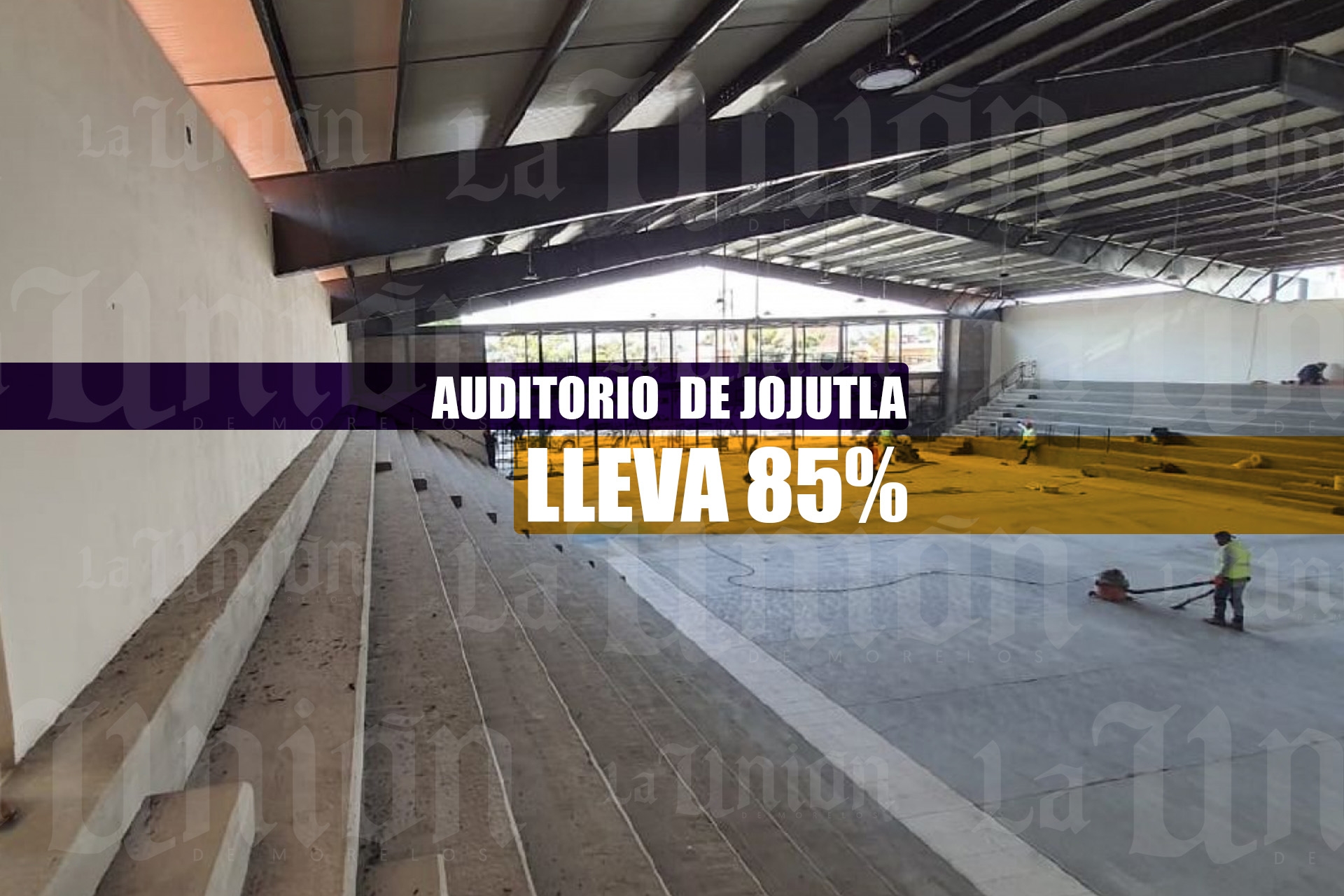 Construcción de auditorio municipal de Jojutla lleva 85%