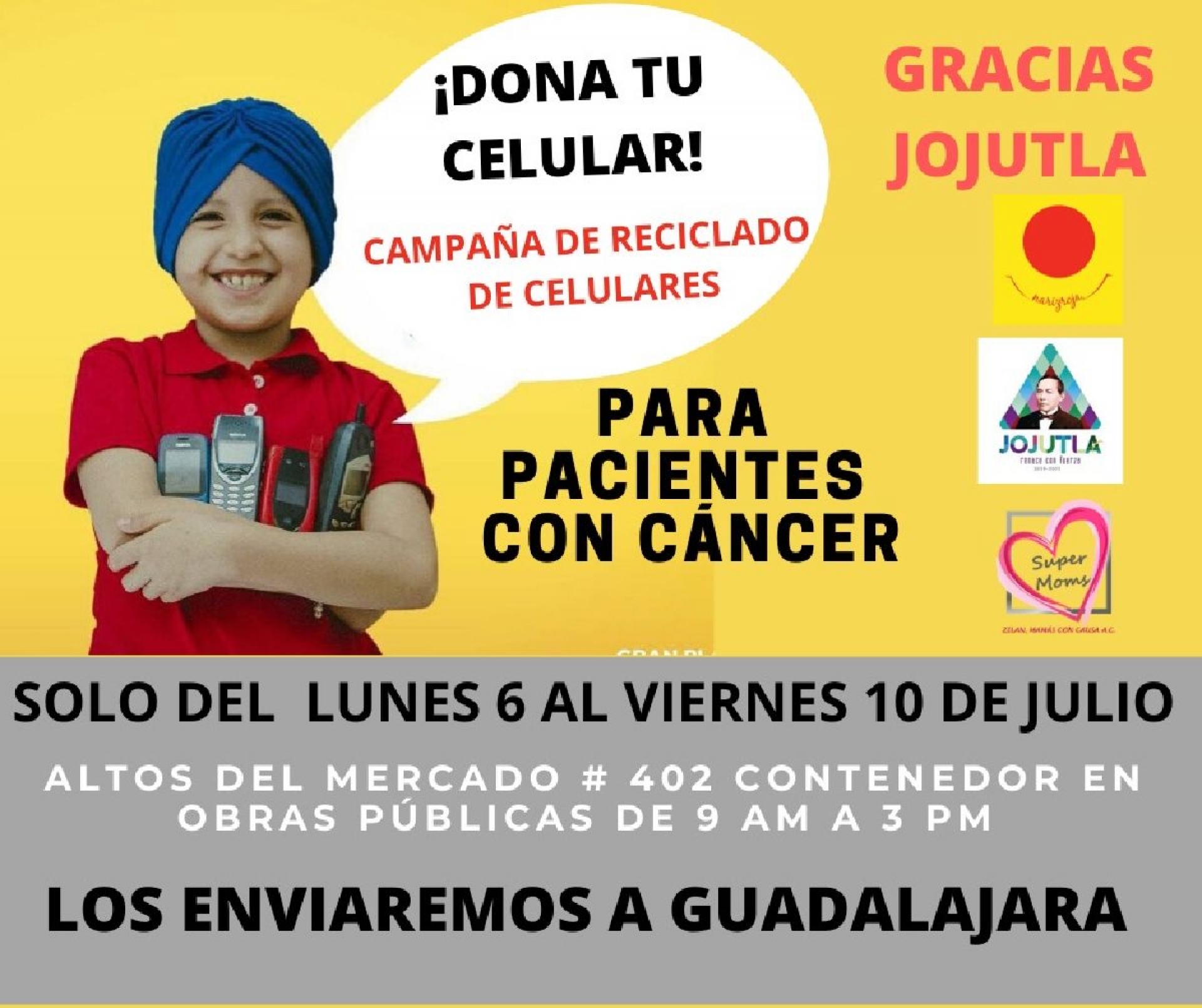 Reciclarán celulares para apoyar niños con cáncer