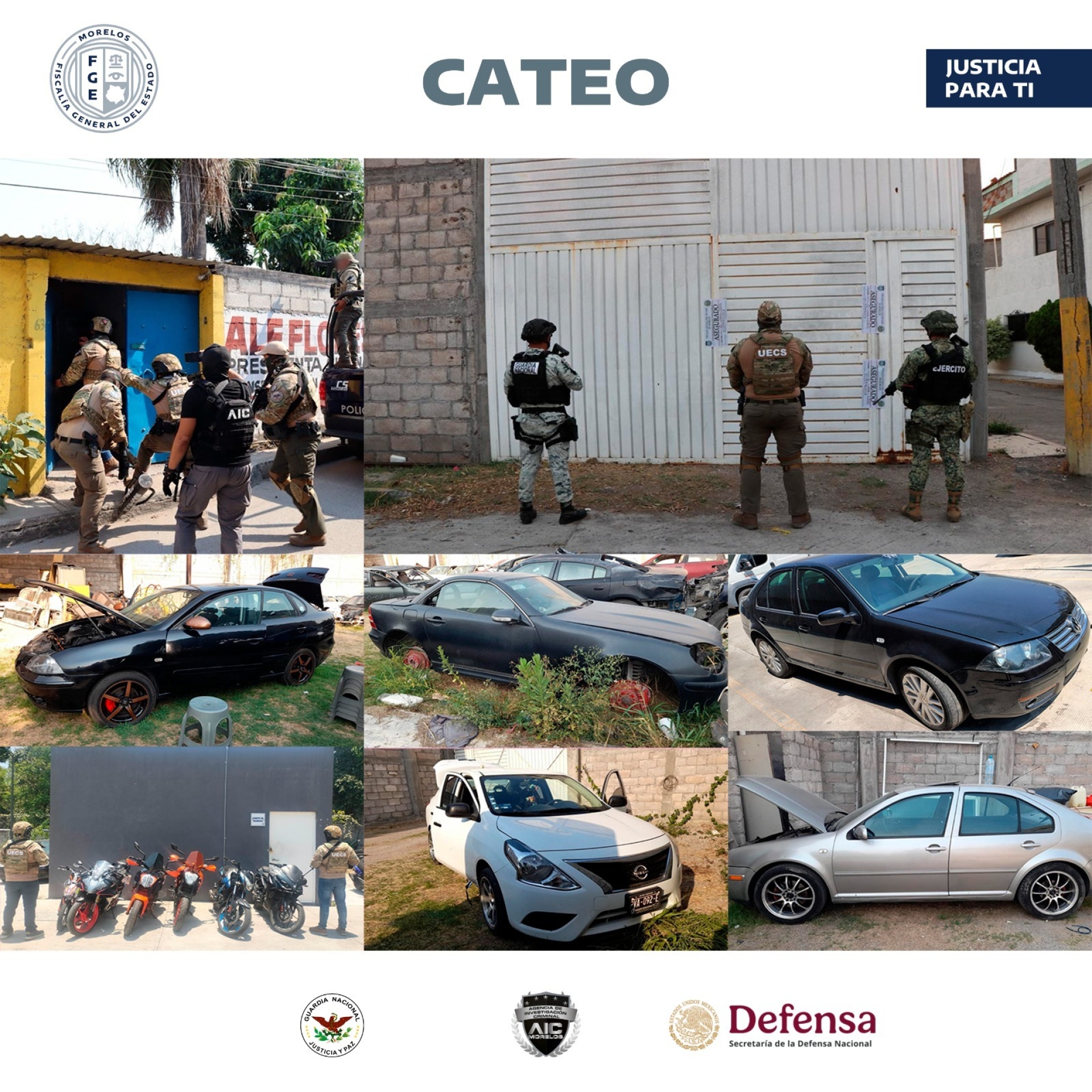 En operativo 'Técatl' aseguran 37 vehículos y seis motos; desarticulan célula vinculada al robo de autos