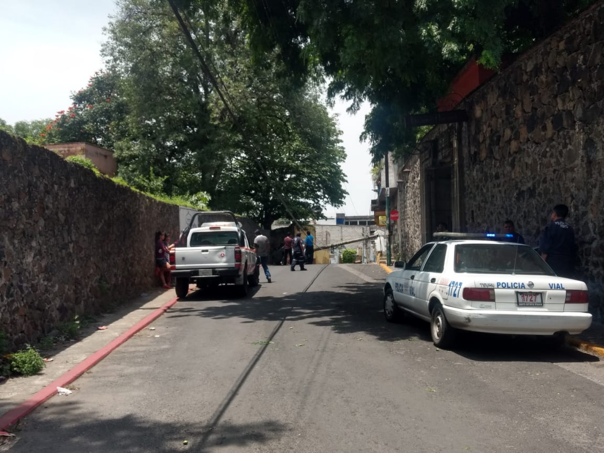 Derribó un poste con su camioneta