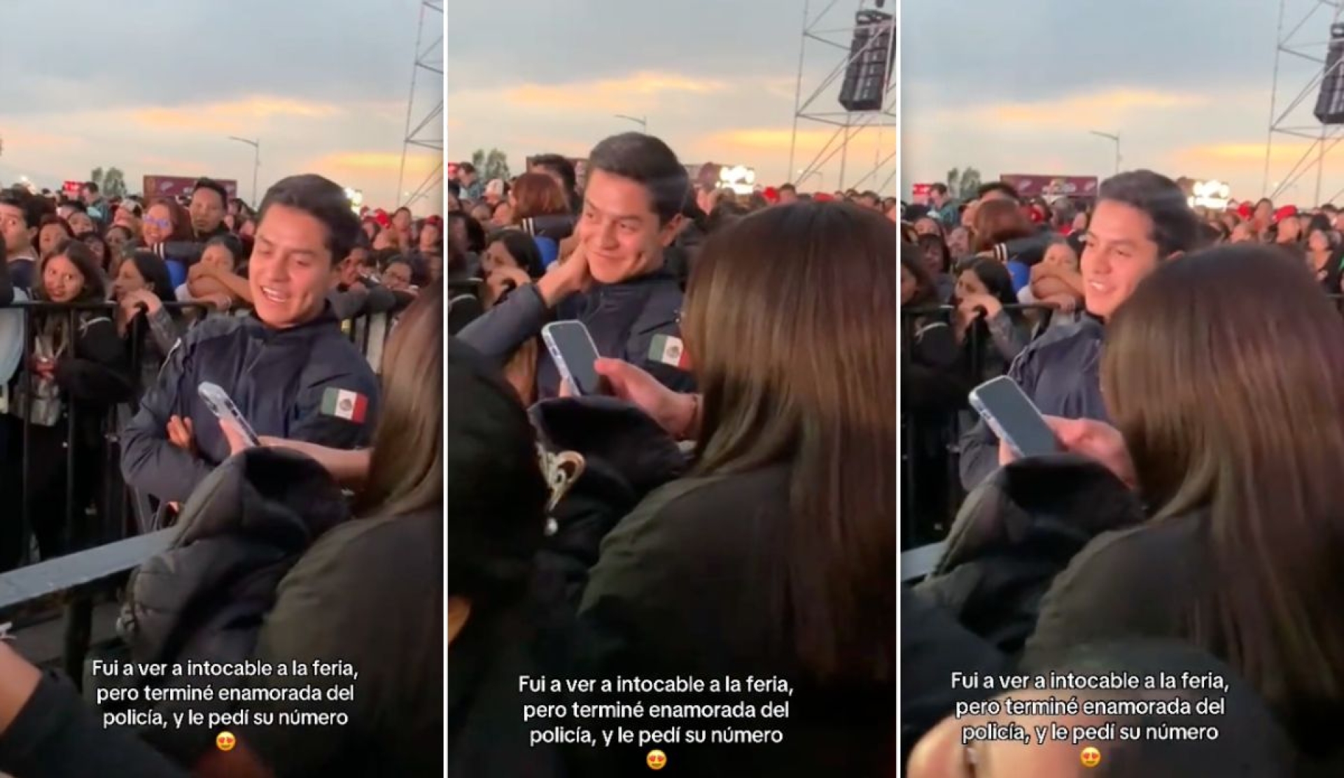 Joven causa sensación al pedirle su número a un guardia en pleno concierto en Puebla: '¡Eso mamona!'