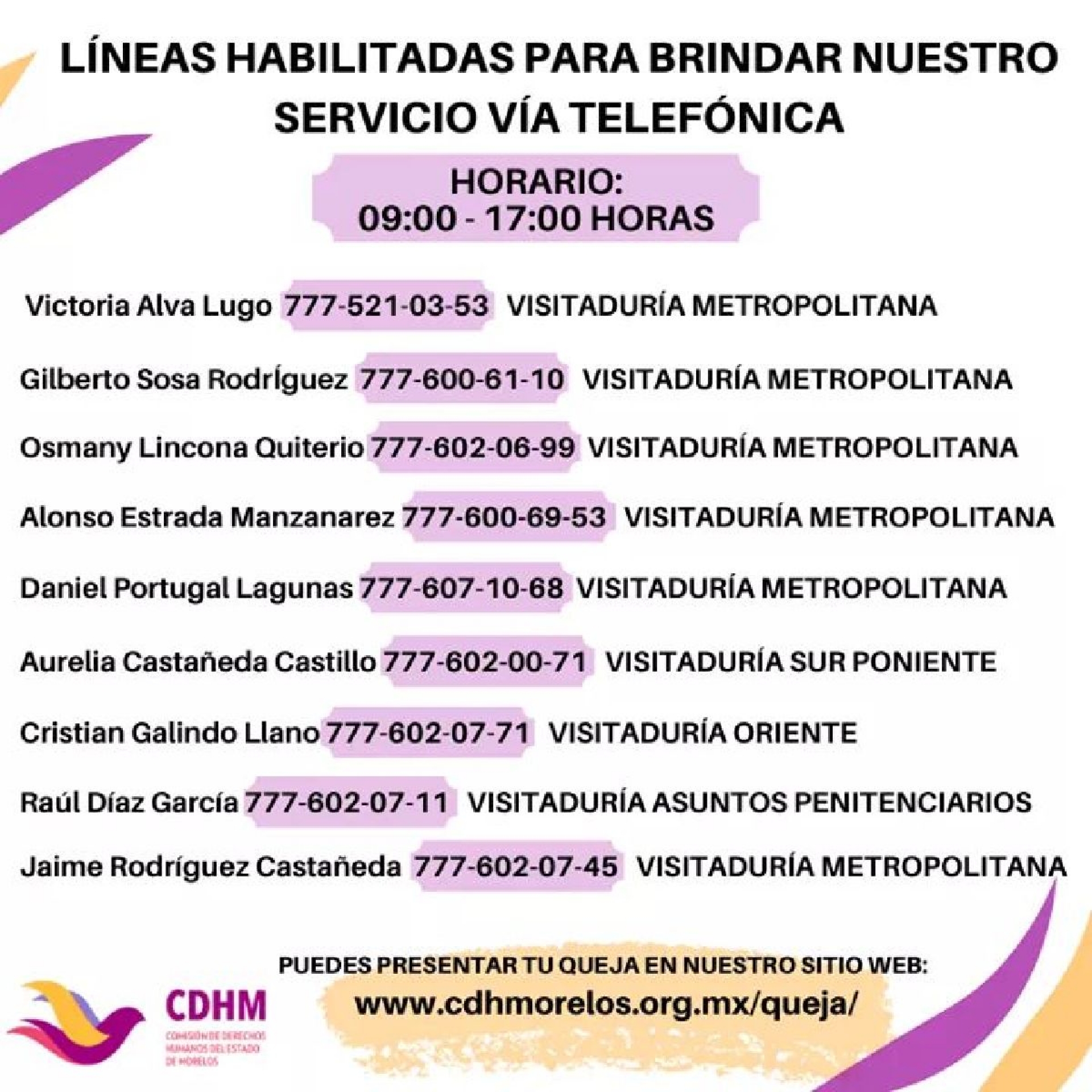 Visitaduría de Derechos Humanos mantiene abiertas sus oficinas