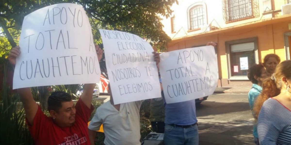 Habitantes de Cuernavaca se manifiestan en apoyo al alcalde capitalino