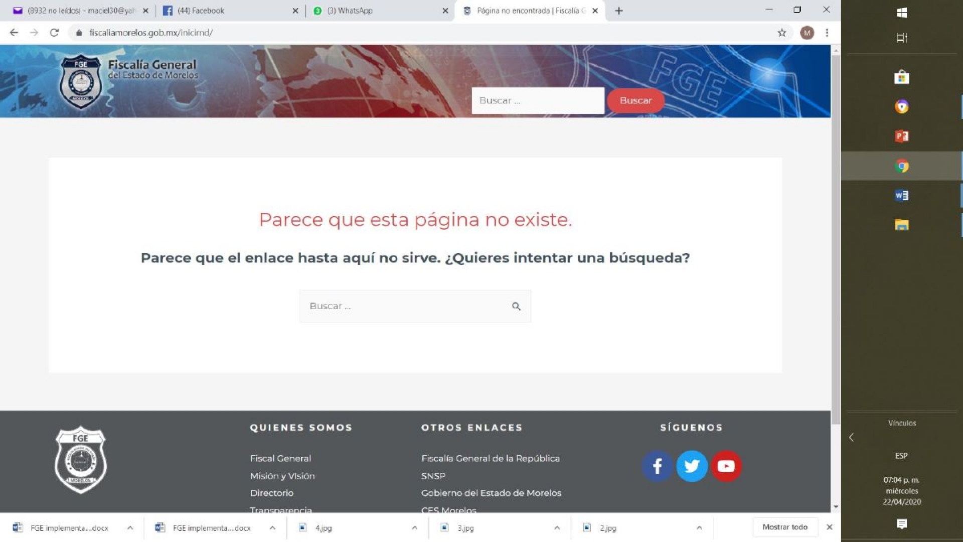 Inexistente, plataforma de FGE
