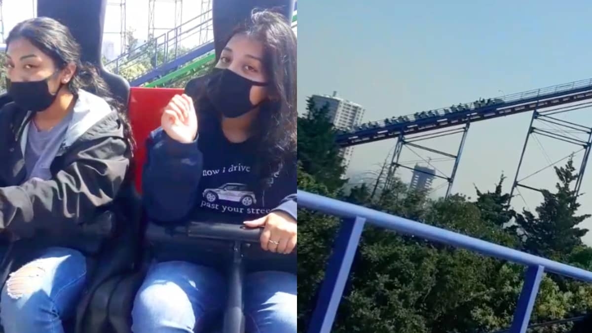 Jóvenes quedan atrapadas en juego de Six Flags México