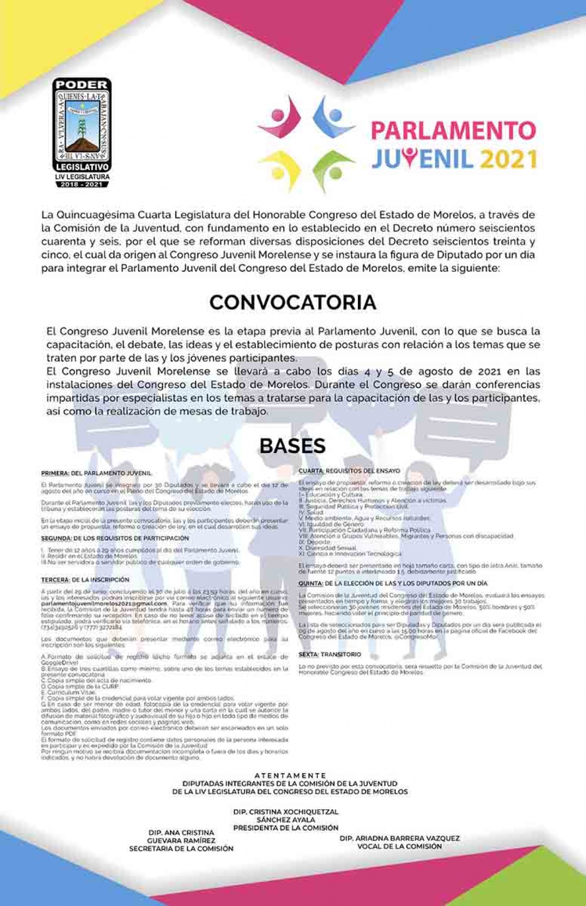 Llaman a jóvenes de la región sur a participar en el Parlamento Juvenil