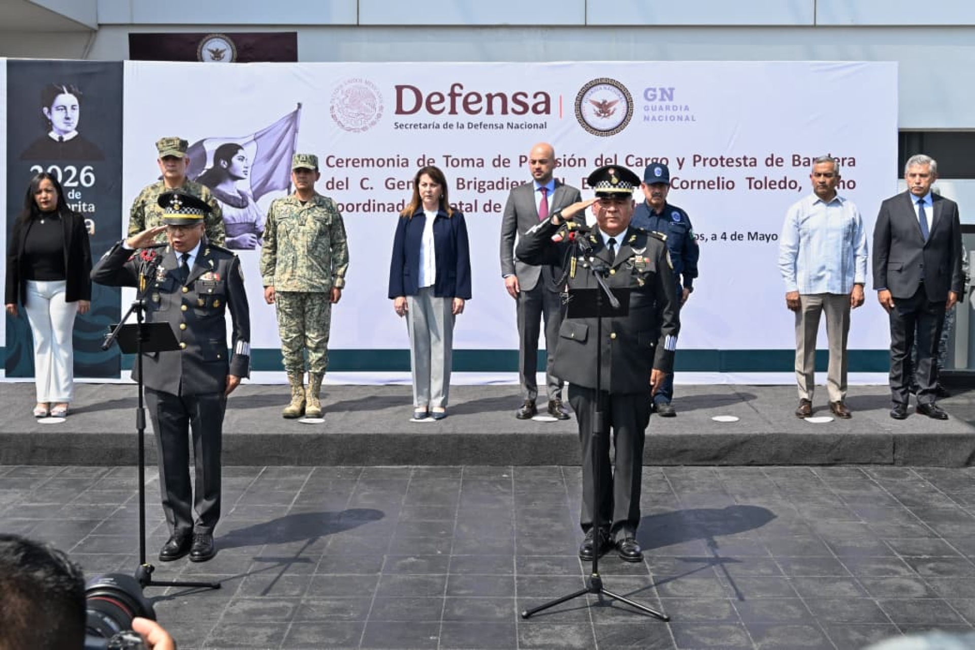 Atestigua gobernadora Margarita González Saravia toma de protesta del nuevo coordinador de la Guardia Nacional en Morelos