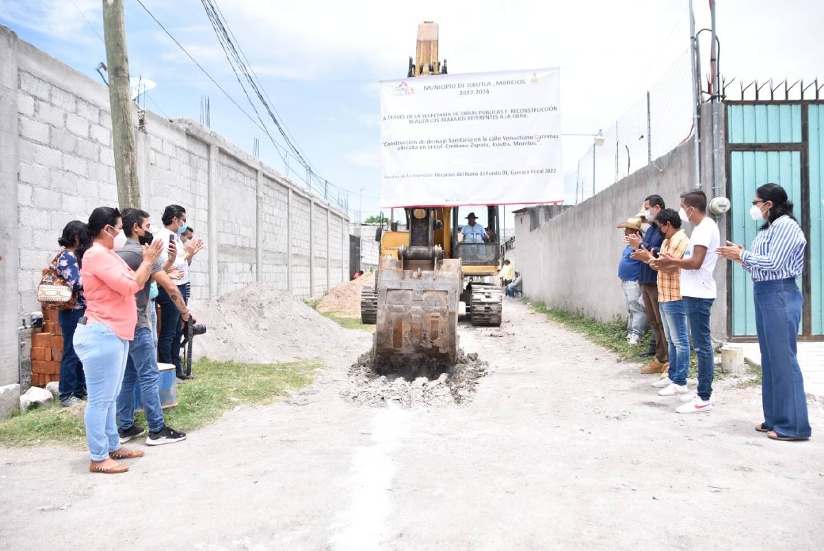 Inician obra de drenaje sanitario en la colonia Zapata de Jojutla