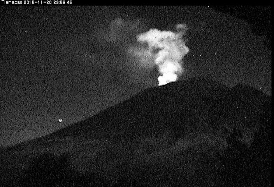 Moderada actividad registra el Popocatépetl