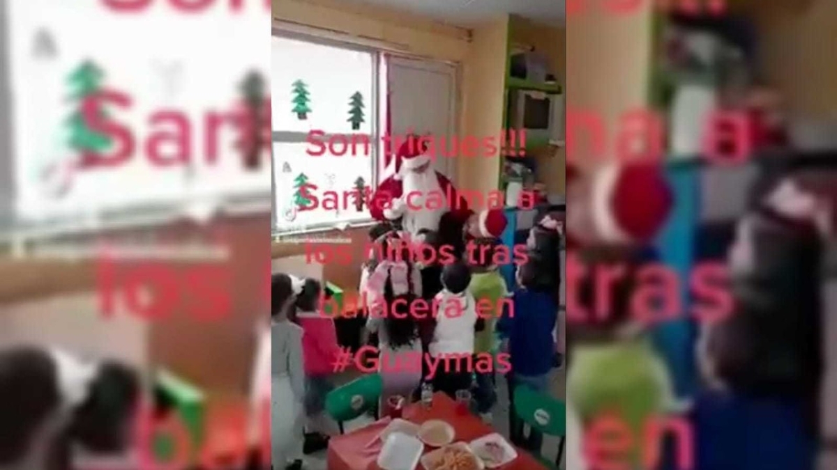 Balacera 'se roba' posada en jardín de niños de Sonora; Santa calma a niños