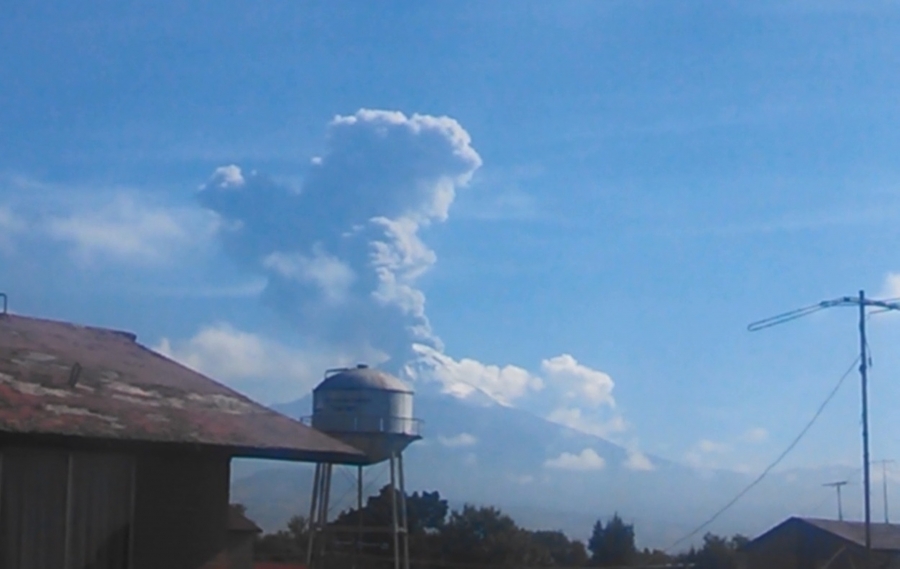 Las cenizas del volcán Popocatépetl cayeron en Puebla y Tlaxcala