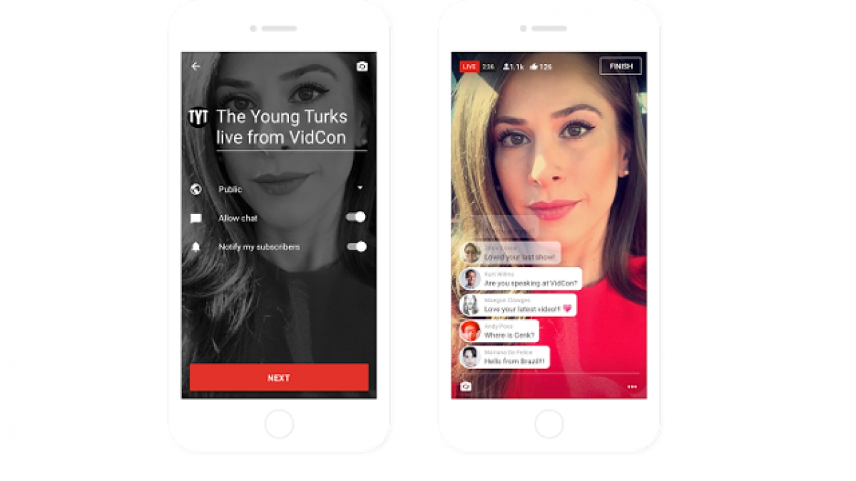 Las transmisiones en vivo llega a la app de YouTube