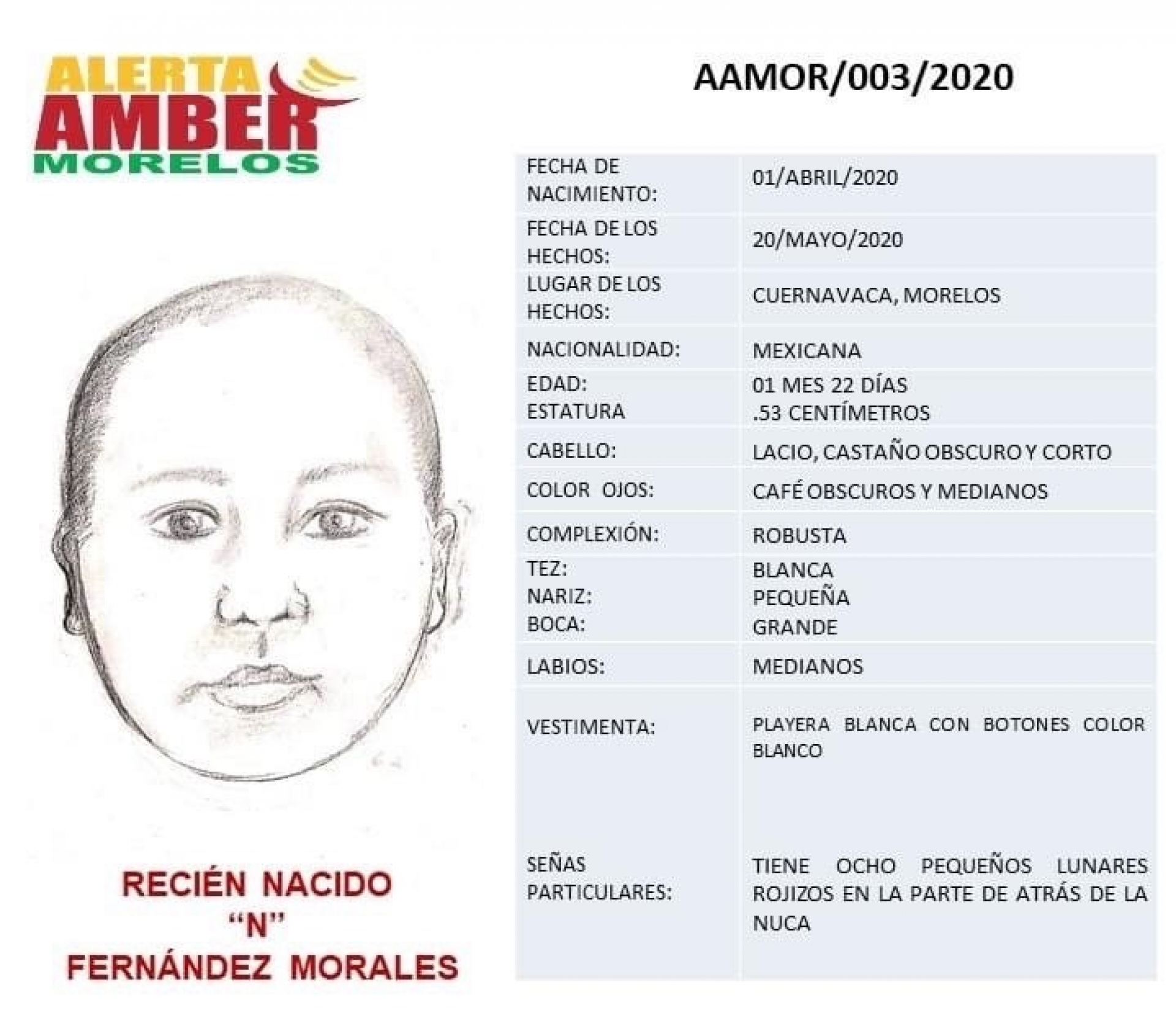 Buscan a bebé que fue sustraído en Cuernavaca