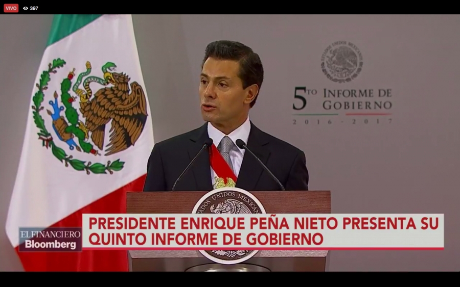 EPN envía mensaje por 5to Informe de Gobierno