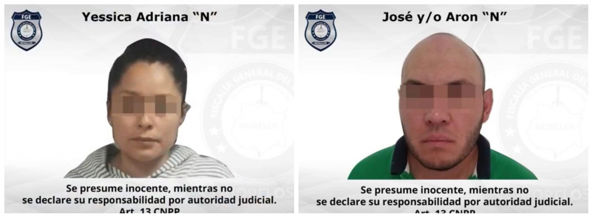 Detienen a pareja presuntamente relacionada con desaparición forzada de mujeres