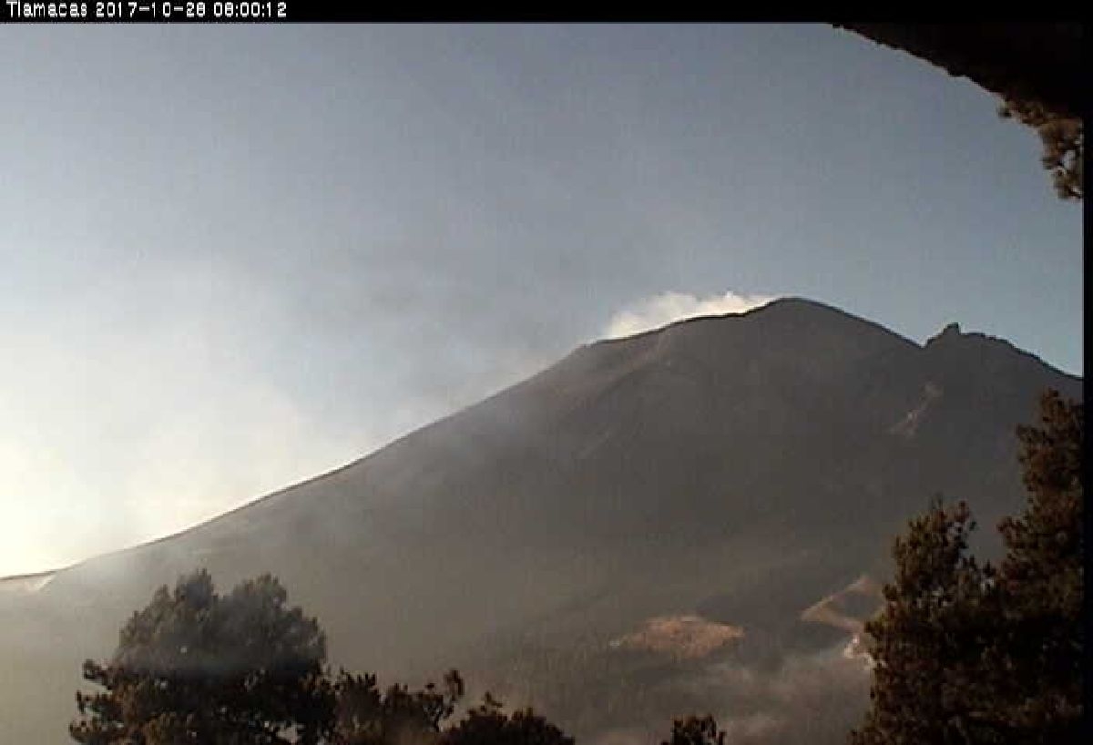 Mantienen tendencia al alza las exhalaciones del Popocatépetl