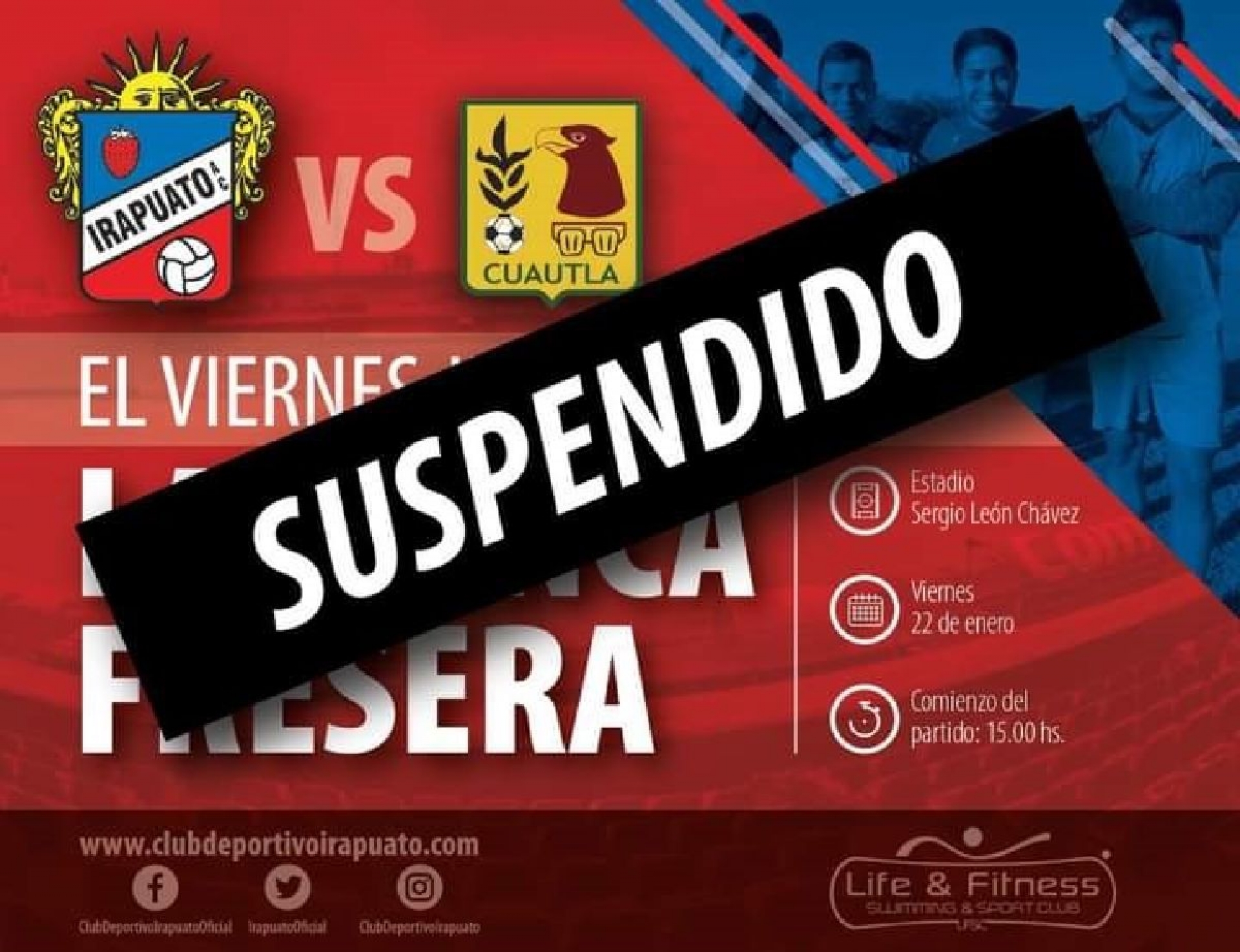 Se cancela duelo de Cuautla vs. Irapuato