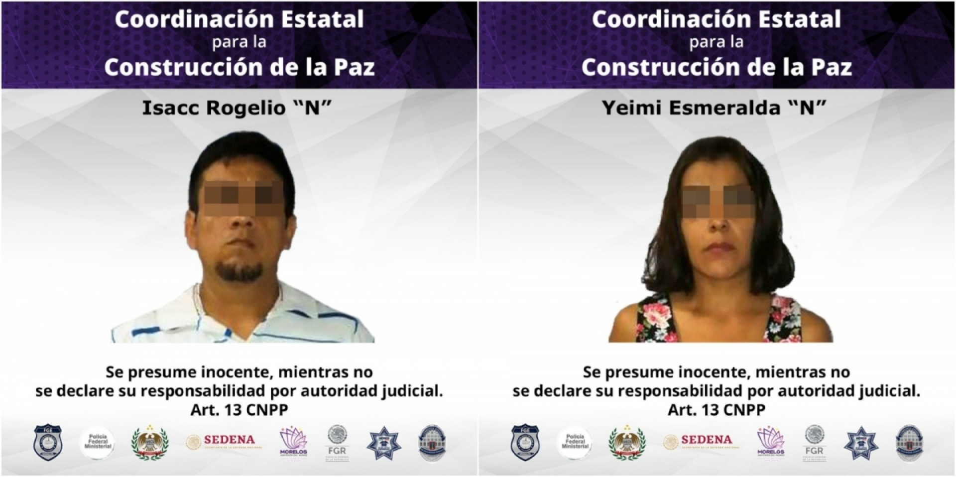 Atrapan a pareja acusada de homicidio
