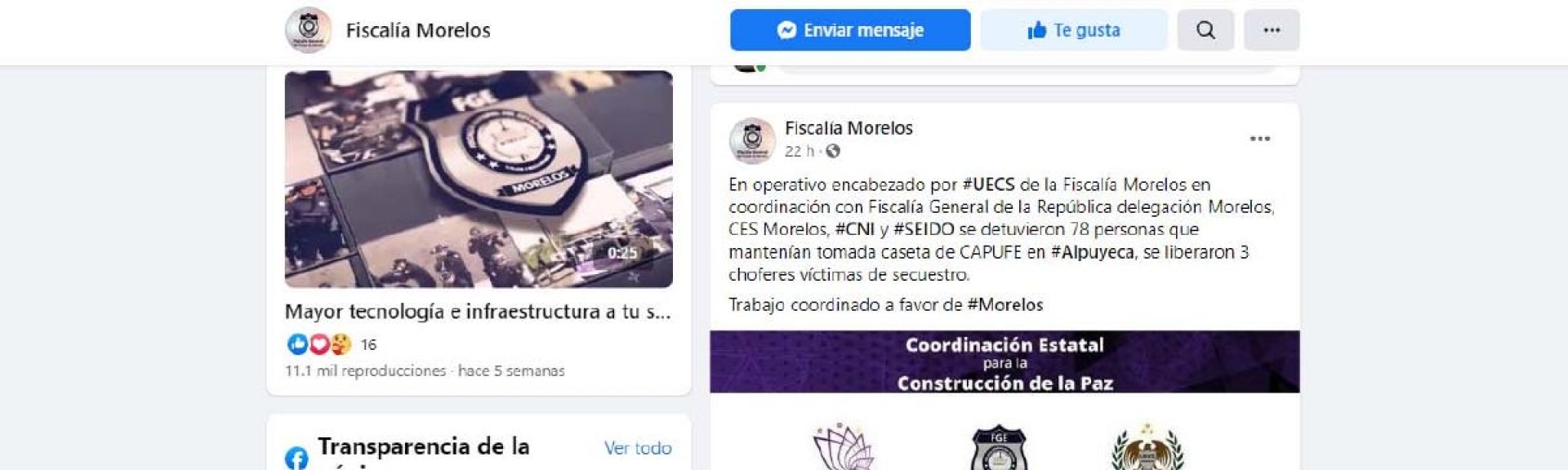 FGE confirma detención de 78 personas que tomaron caseta
