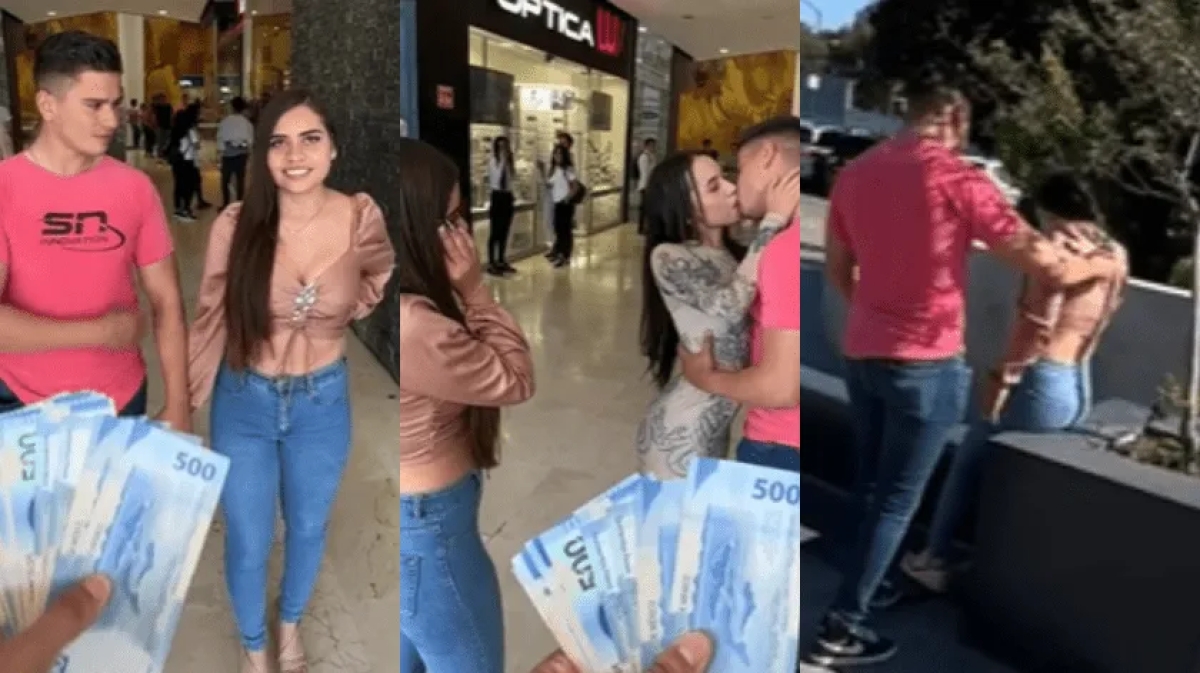 Joven acepta que besen a su novio por dinero y termina enojada con él
