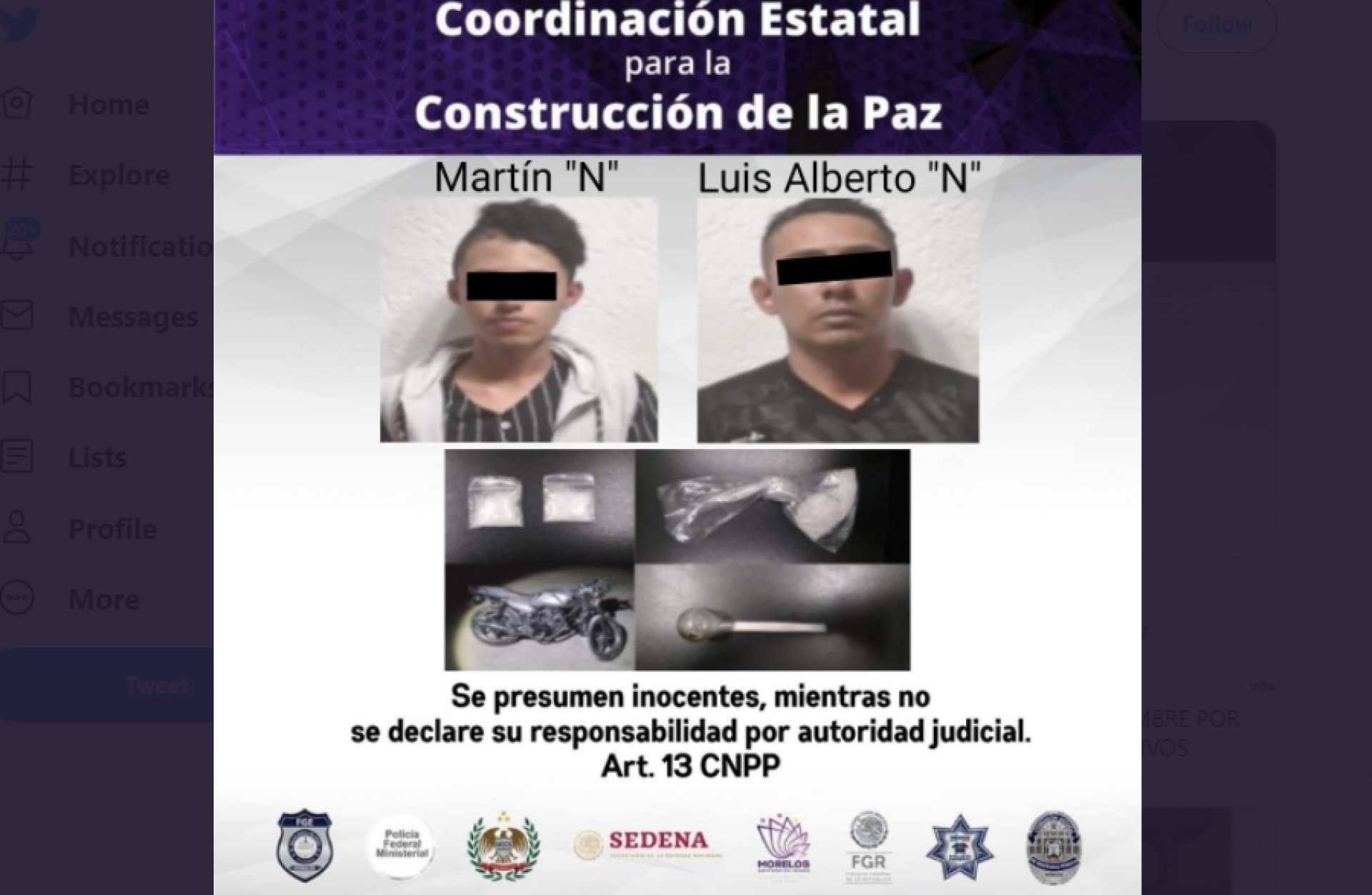 Atrapan a dos individuos en poder de “cristal”