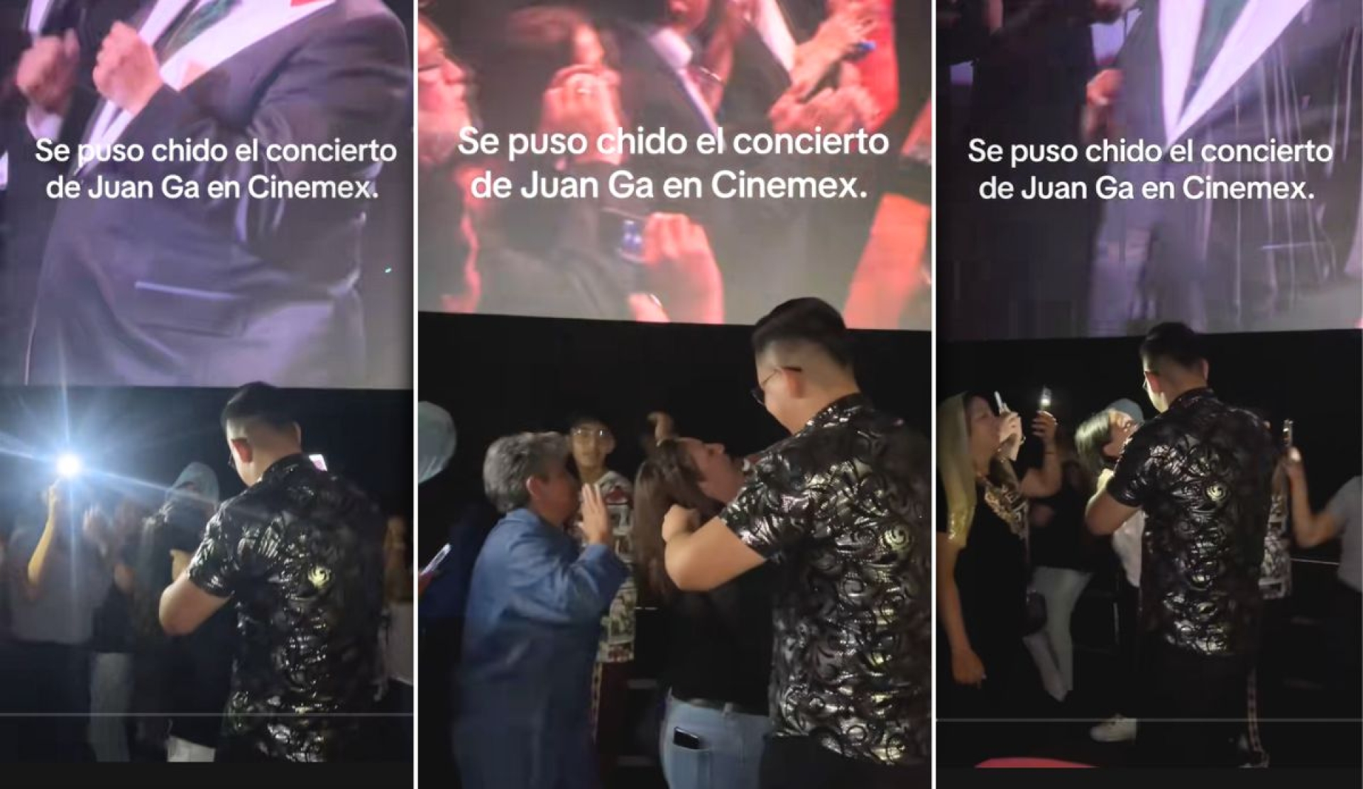Función de Juan Gabriel en cine se vuelve fiesta con baile y 'shots' | VIDEO