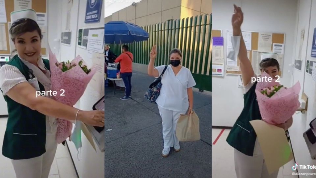 'Se jubila mi preciosa': Hombre acompaña a su esposa desde 1989 al trabajo