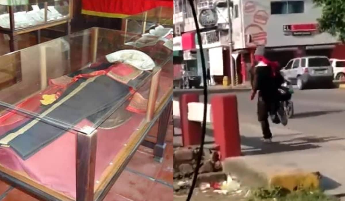 Indigente roba traje de José María Morelos de museo y lo usa en la calle