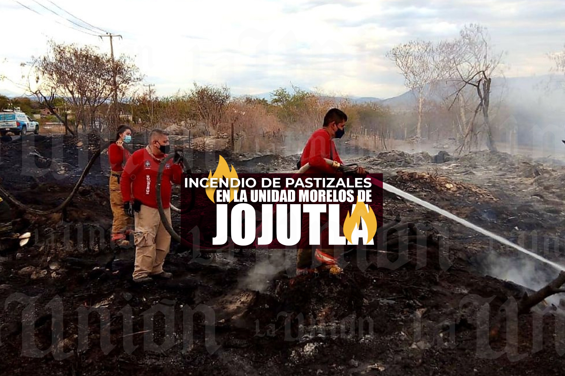 Se incendia zona de pastizales en la Unidad Morelos de Jojutla