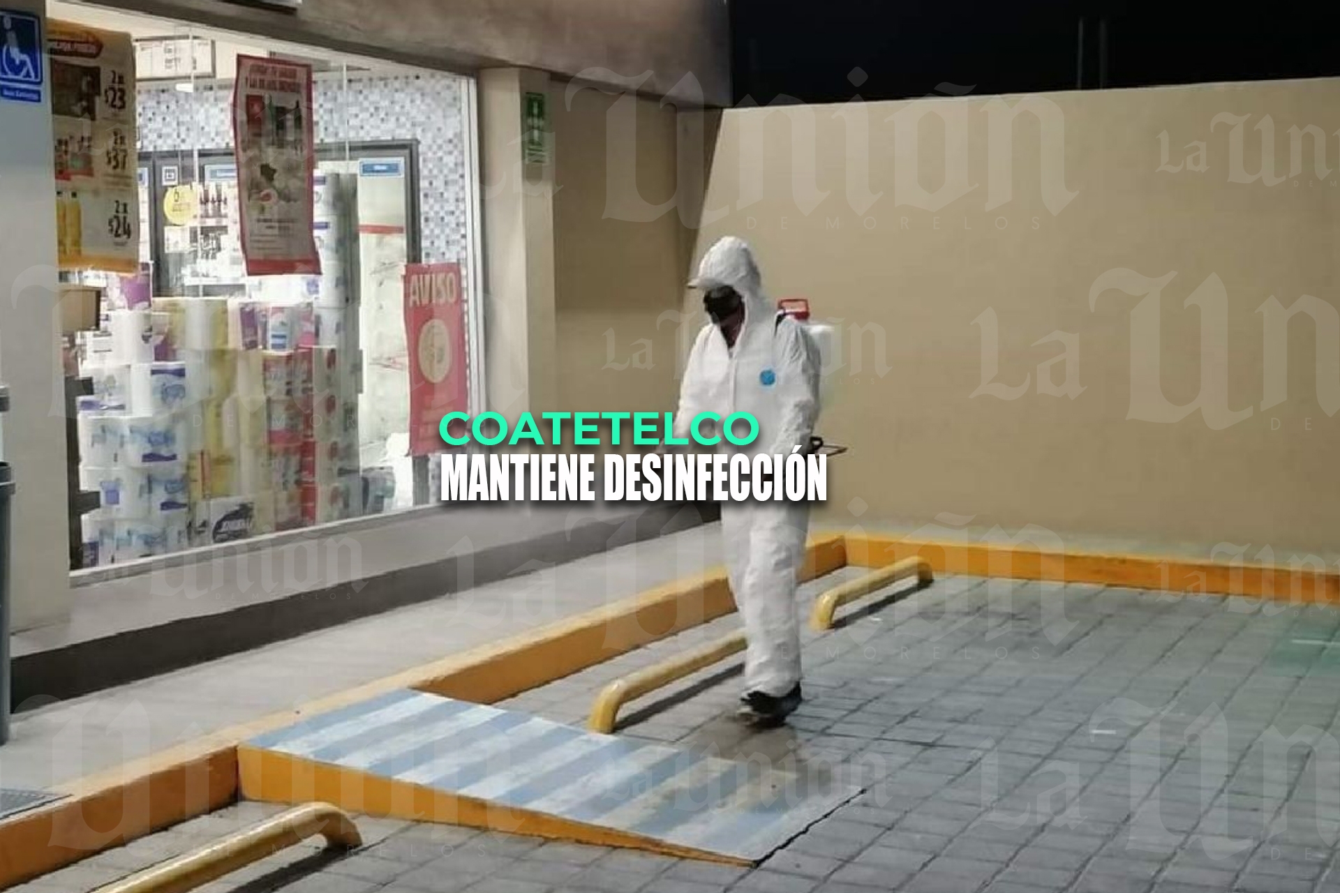 Mantienen desinfección de espacios públicos en Coatetelco