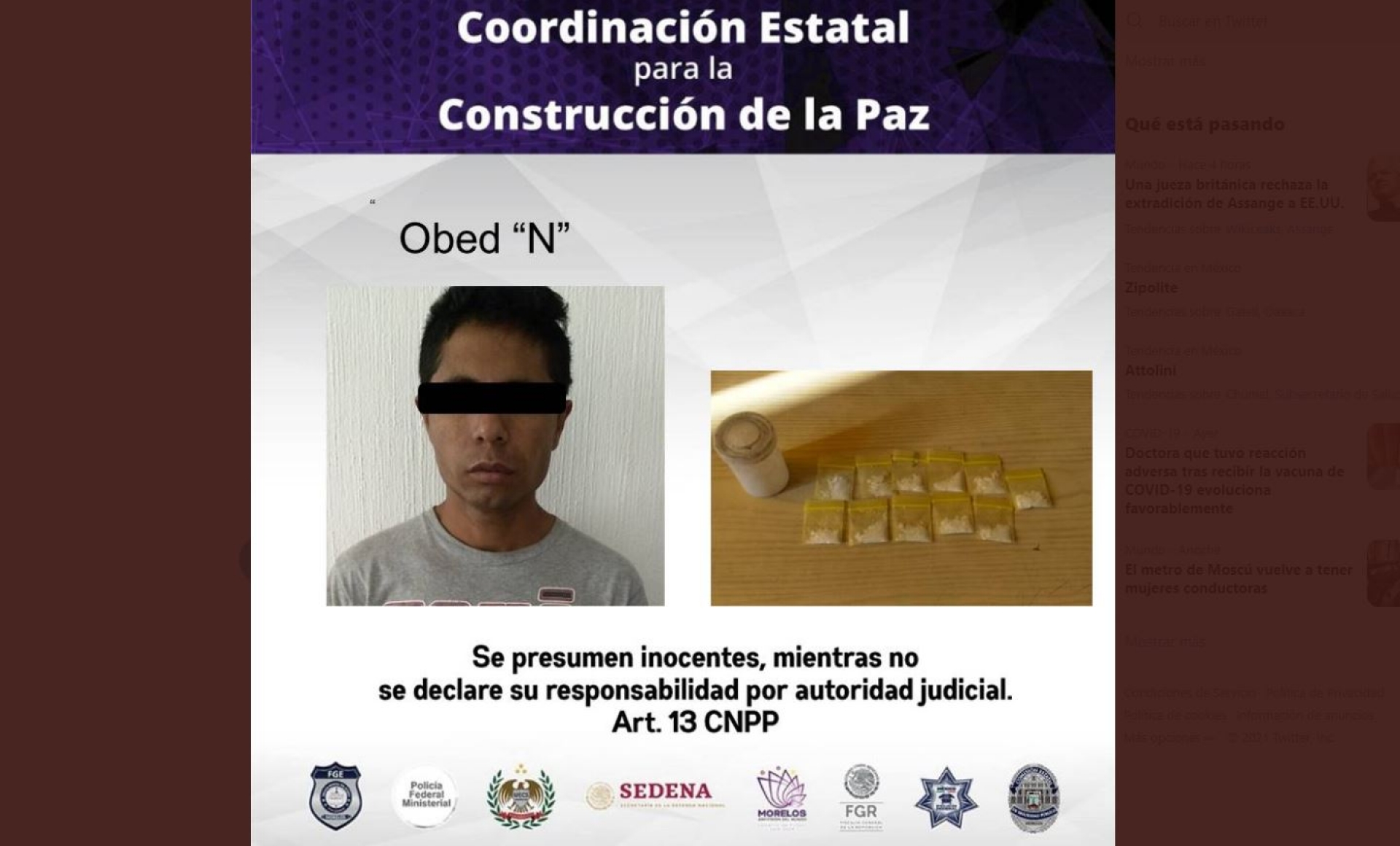 Tiró la droga que llevaba, pero lo vieron los policías