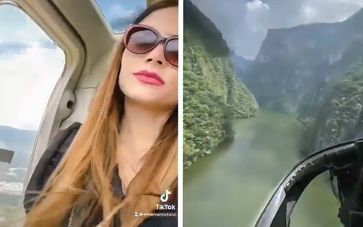 Esposa de funcionario del IMSS presume paseo en helicóptero oficial