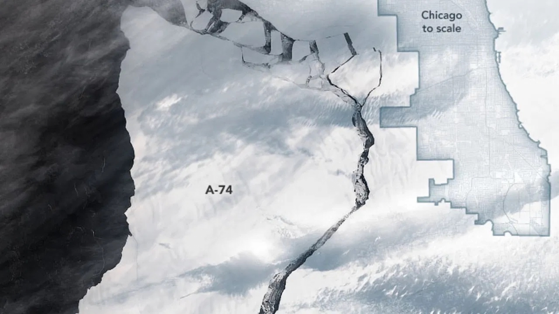Estas son las imágenes que comparte la NASA del desprendimiento de un iceberg