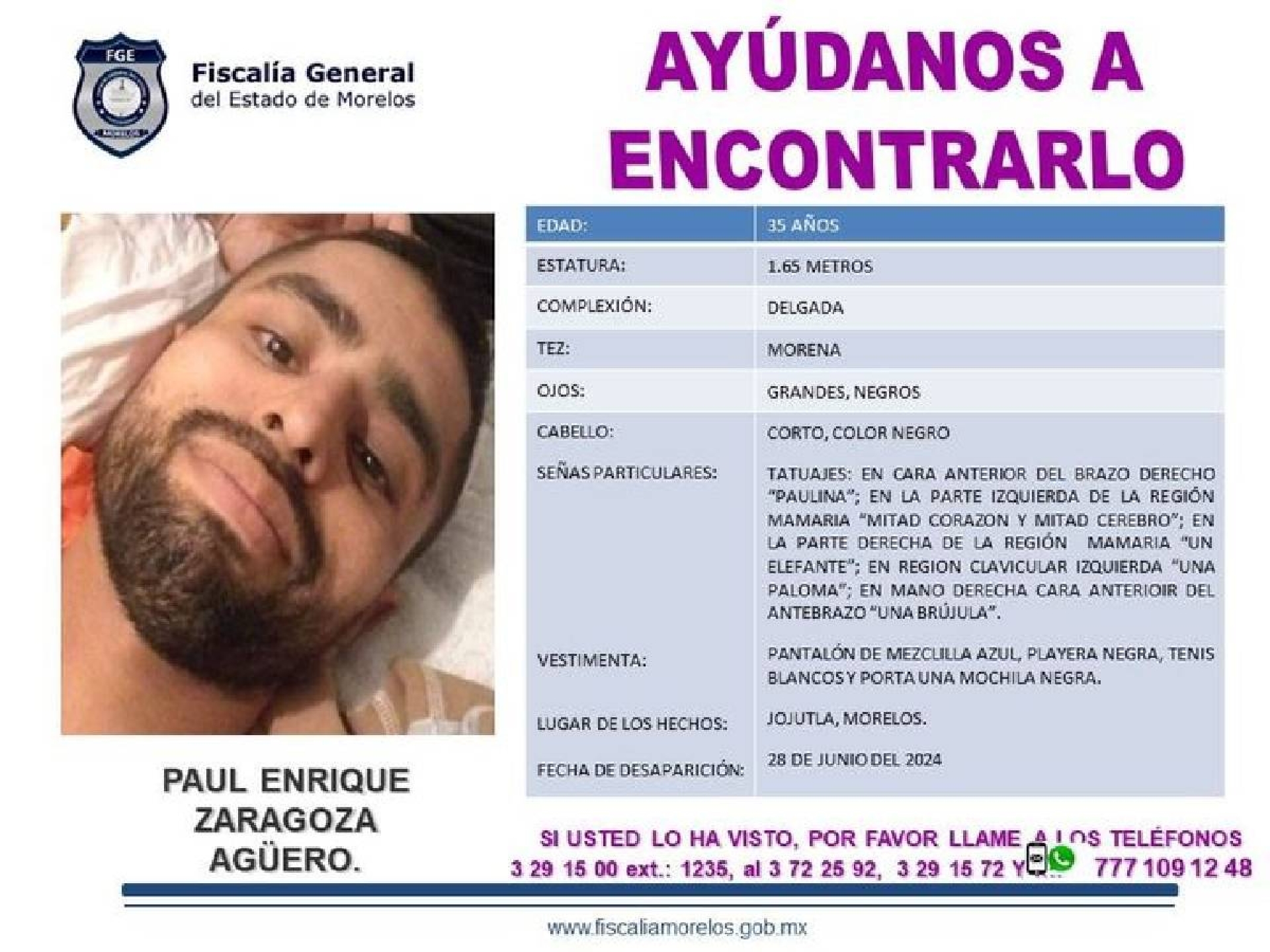Desapareció en Jojutla hace 11 días