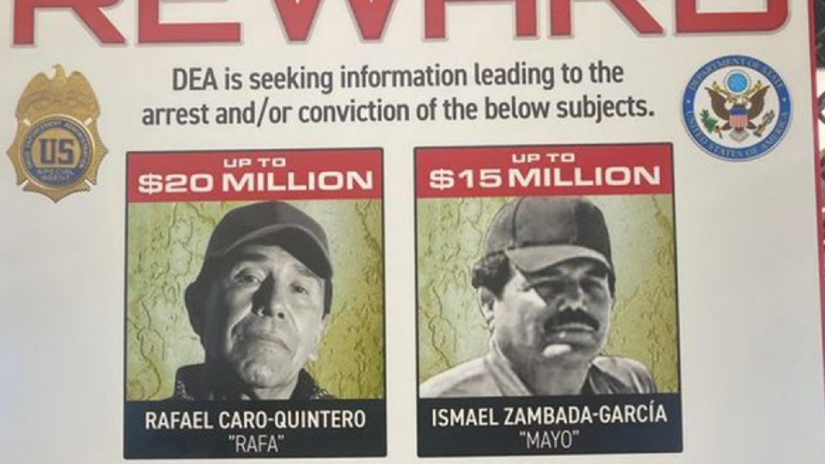 Nuevo póster de la DEA ofrece RECOMPENSA de 45 mdd por Caro Quintero, "Mayo" Zambada y los Chapitos"