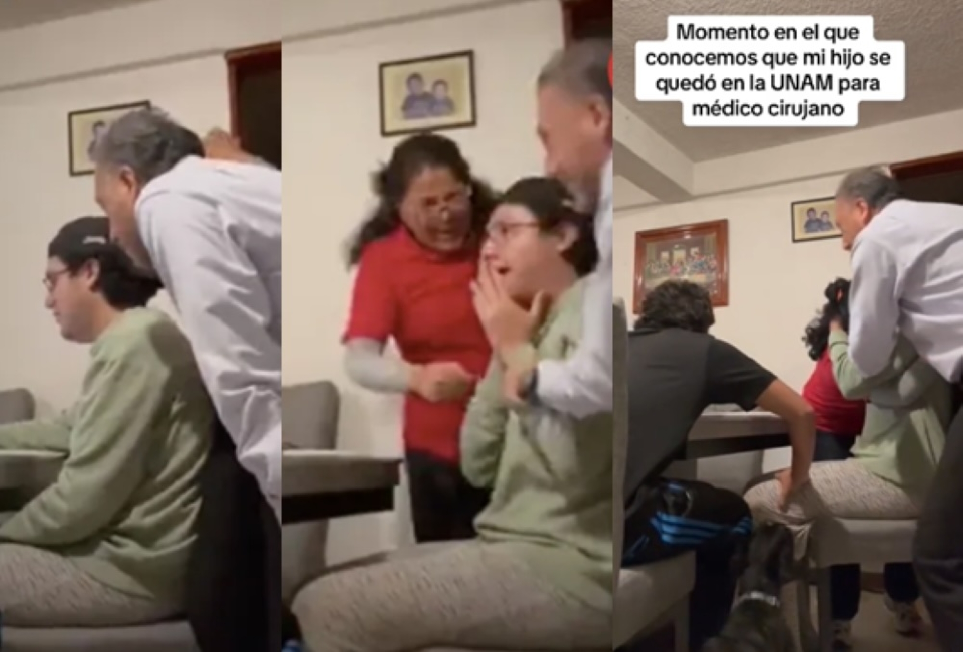 Padres celebran que hijo es aceptado en carrera de Medicina de la UNAM